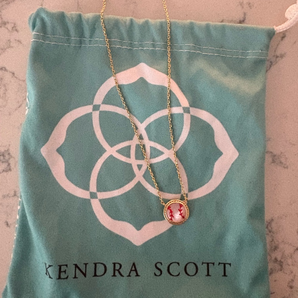 Kendra Scott Gold Baseball Pendant Necklace